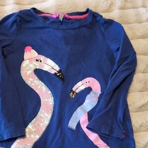 Kids Flamingo Long Sleeve Shirt - Blue and Pink